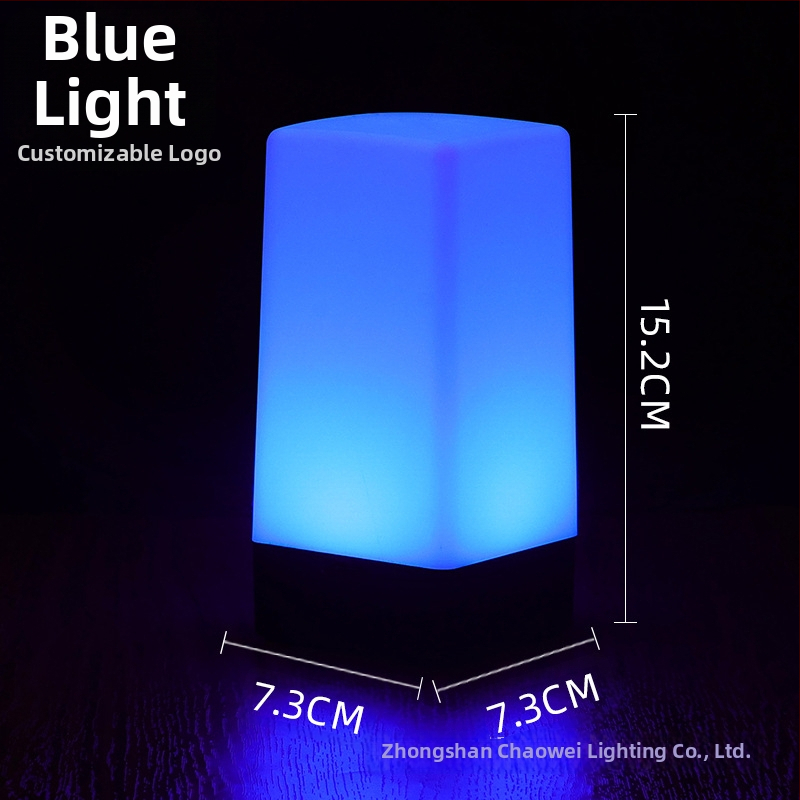 LED įkraunama naktinė lempa stalinei lempai, kvadratinis modelis HT-TD1W020, plastikinis laikiklis, modernus minimalistinis stilius, OEM logotipas