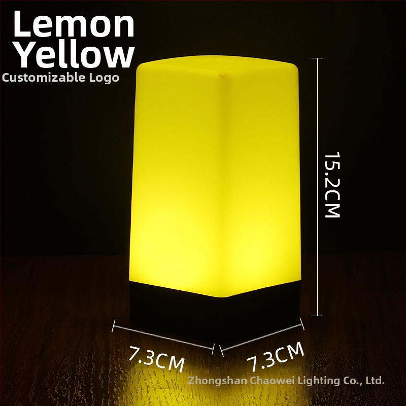 LED įkraunama naktinė lempa stalinei lempai, kvadratinis modelis HT-TD1W020, plastikinis laikiklis, modernus minimalistinis stilius, OEM logotipas