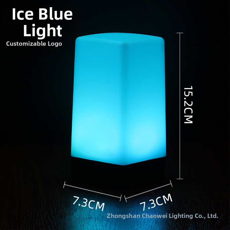 LED įkraunama naktinė lempa stalinei lempai, kvadratinis modelis HT-TD1W020, plastikinis laikiklis, modernus minimalistinis stilius, OEM logotipas