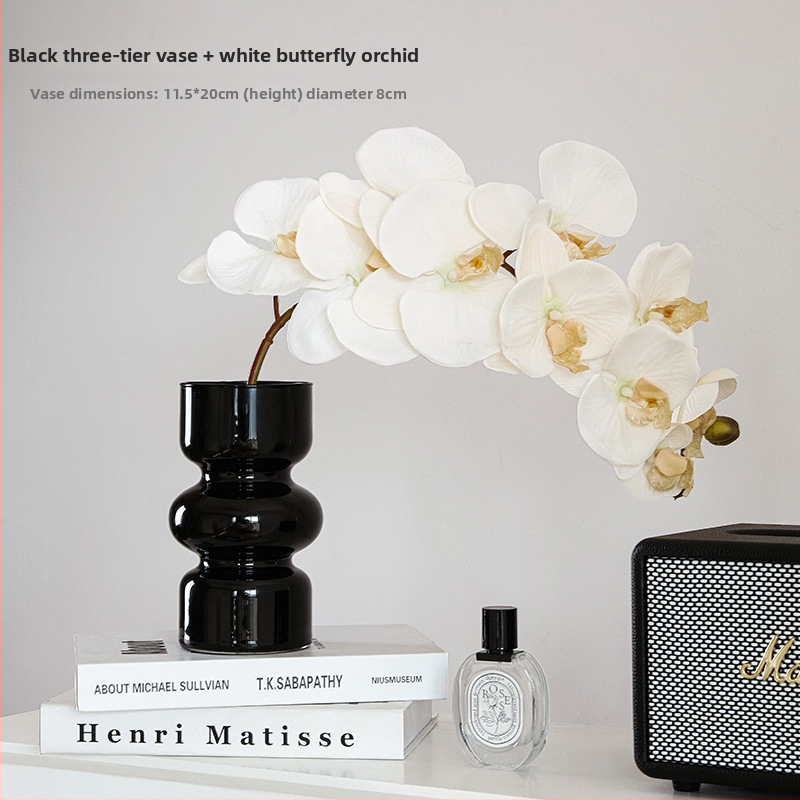 Melna keramikas vāze galdam un viesistabai — minimālistisks dizains (Materiāls: Keramika; Kategorija: Vāze; Zīmols: Nothing; Stils: Cits)