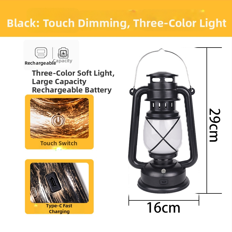 Baro stalo lempa su retro lanterno dizainu, plastikinis korpusas, modelis HT-TD1W291, ≤36V, nakties žiburėlis, aplinkos apšvietimas, DIY papuošalai