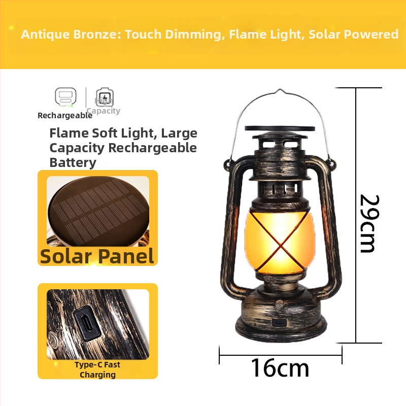 Baro stalo lempa su retro lanterno dizainu, plastikinis korpusas, modelis HT-TD1W291, ≤36V, nakties žiburėlis, aplinkos apšvietimas, DIY papuošalai