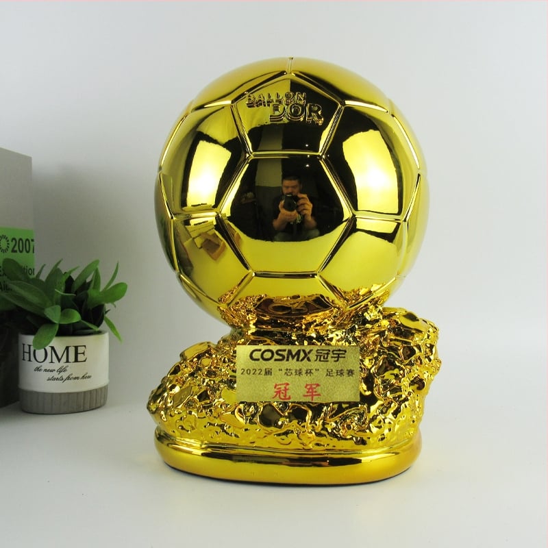 Τρόπαιο Golden Globe για ποδόσφαιρο με εγχάρακση και λογότυπο, από ρητίνη, προσαρμοζόμενο δώρο για βραβεύσεις και διακόσμηση