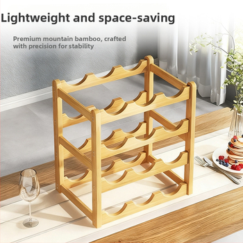 Koka vīna displeja statīvs mājām, bez urbšanas uzstādīšana, Jauns ķīniešu stils, svars 900 g