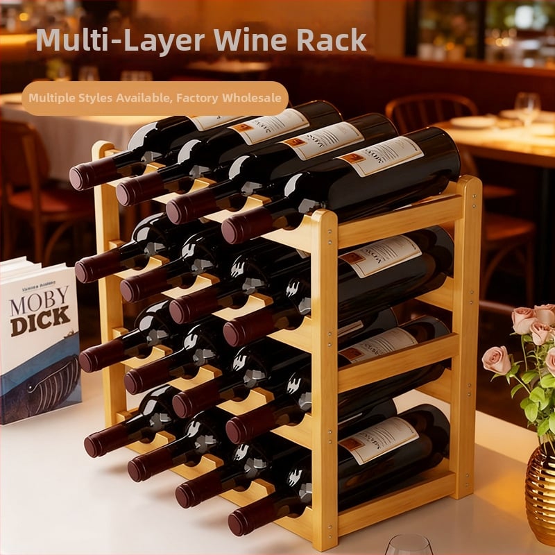 Koka vīna displeja statīvs mājām, bez urbšanas uzstādīšana, Jauns ķīniešu stils, svars 900 g