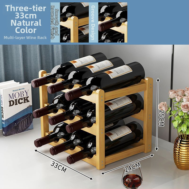 Koka vīna displeja statīvs mājām, bez urbšanas uzstādīšana, Jauns ķīniešu stils, svars 900 g