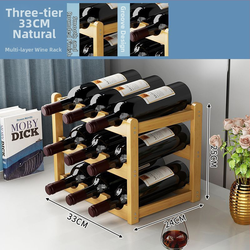 Koka vīna displeja statīvs mājām, bez urbšanas uzstādīšana, Jauns ķīniešu stils, svars 900 g