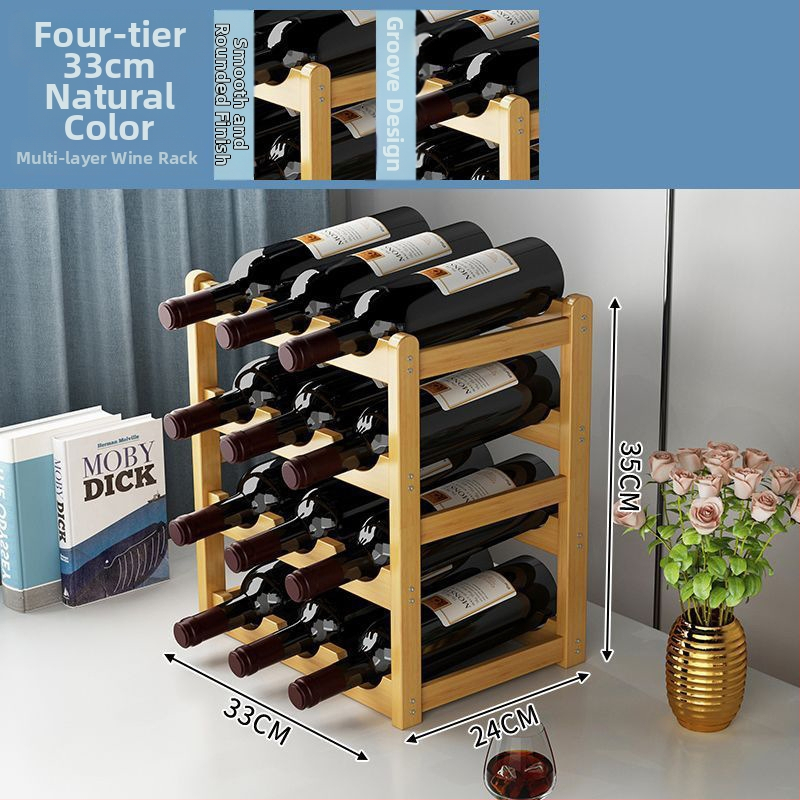 Koka vīna displeja statīvs mājām, bez urbšanas uzstādīšana, Jauns ķīniešu stils, svars 900 g