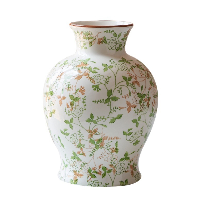 Aštuonkampė keraminė vaza, pastoralinis stilius svetainei