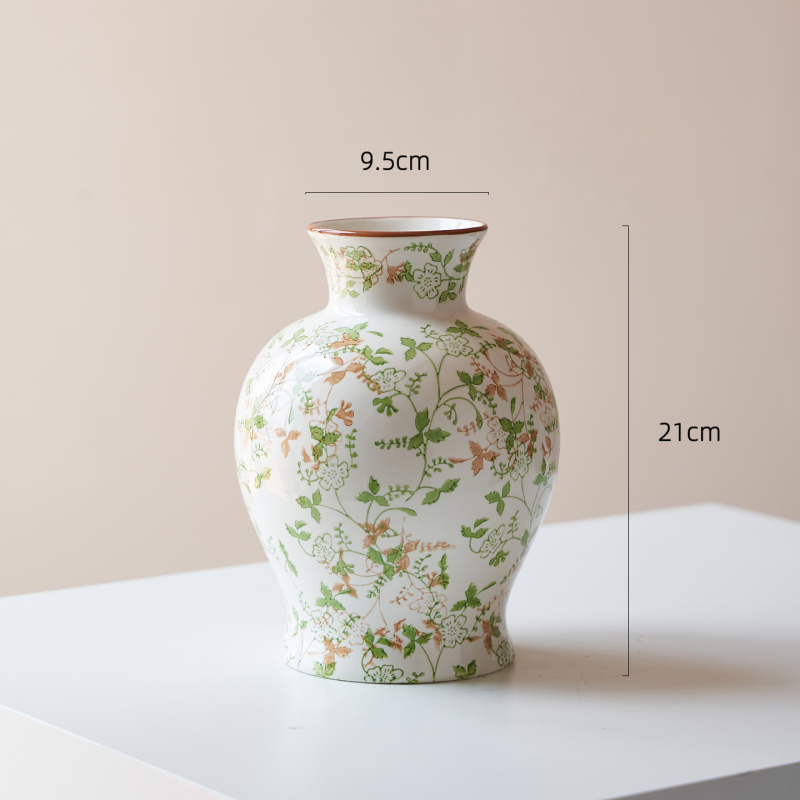 Aštuonkampė keraminė vaza, pastoralinis stilius svetainei