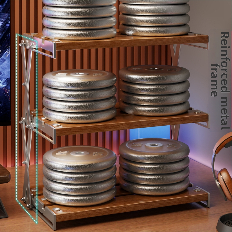 Stolový regál na skladovanie, skladací držiak na šálky kávy, viacposchodový organizér na stôl, moderný minimalistický štýl, uhlíková oceľ + drevo, model 2303059429383832576