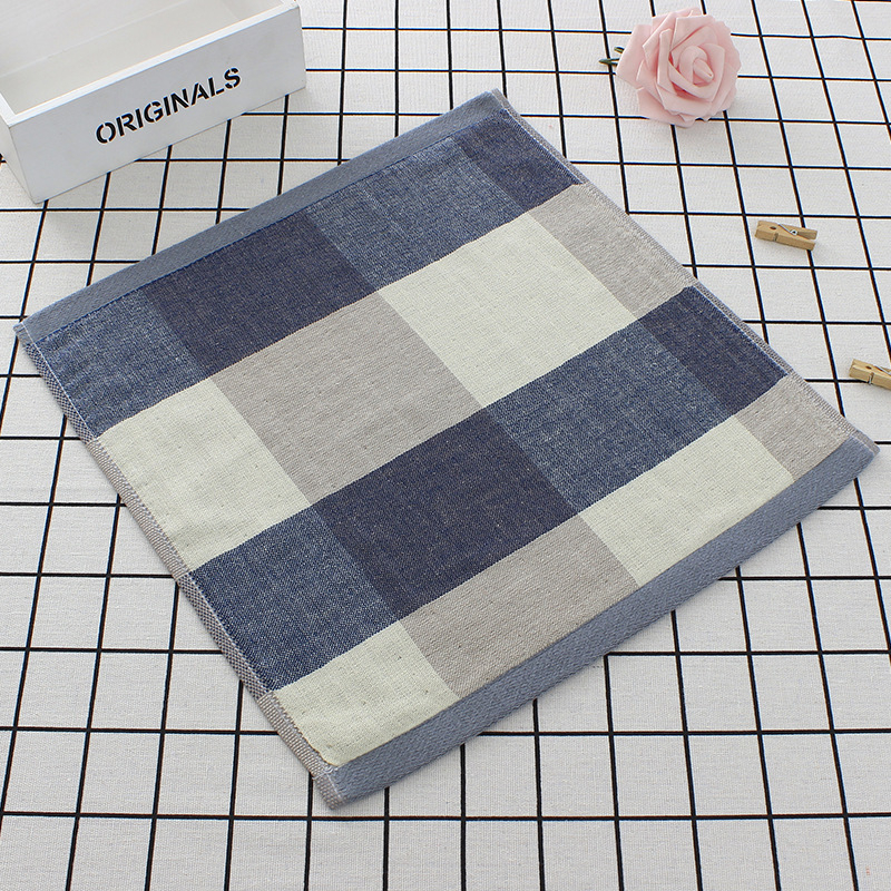 Japāņu kokvilnas gaužas kvadrātveida dvielis ar karu un svītrām, biezs un absorbējošs (dzija: 32s; Materiāls: kokvilna; Audums: Jacquard; Svars: 50 g; Sērija: Japāņu Vienkāršā)