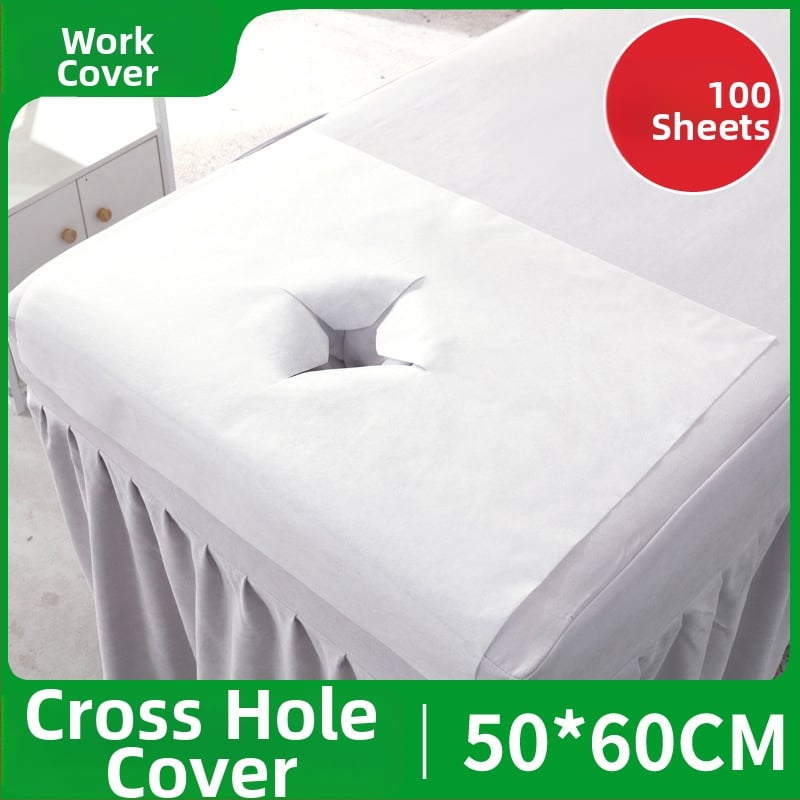 Vienkartinis neaustų audinių veido ir masažinių lovų rankšluostis – stori, vienspalvis, priežiūros reikmėms grožio salonuose ir masažo kabinetuose