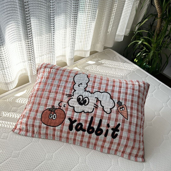 Retro stílusú tiszta pamut géz párnahuzat felnőtteknek, egyes párnához, nedvességfelszívó, lélegző, aranyos, magas minőségű Instagram-stílus