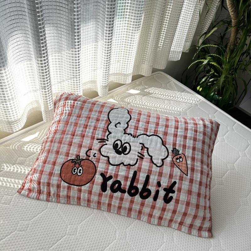 Retro stílusú tiszta pamut géz párnahuzat felnőtteknek, egyes párnához, nedvességfelszívó, lélegző, aranyos, magas minőségű Instagram-stílus