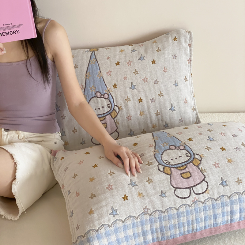 2025 Pamut négy rétegű géz párnahuzat, 52 × 78 cm, párban