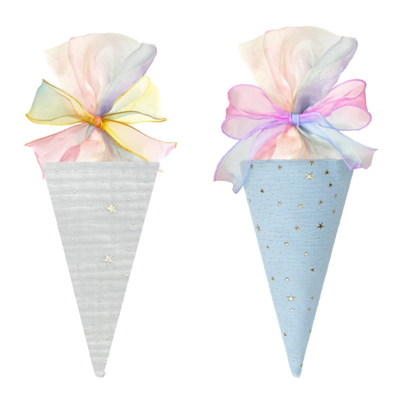 Plaukų juosta su ledų konuso formos kaspinu, rankų darbo audinio aksesuaras vaikams 3-6 metų
