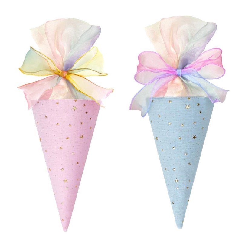 Plaukų juosta su ledų konuso formos kaspinu, rankų darbo audinio aksesuaras vaikams 3-6 metų