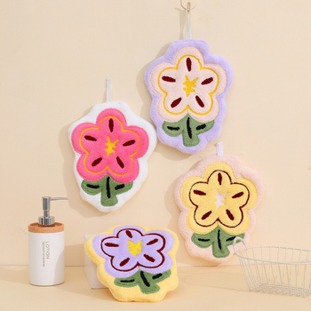 Virtuves rokas dvielis no korālā flisa, karājamies, absorbējošs, izšūts 150D (Galvenie komponenti 85, Pieskaitāmie 15)