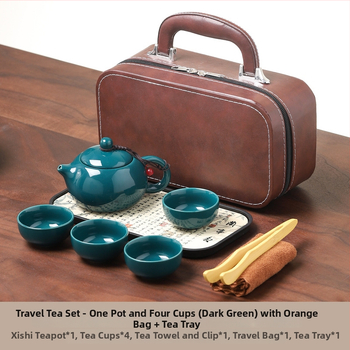 Ding kiln Kung Fu tēja komplekts, keramika, 1 tējkanna un 4 krūzes, logotipa druka