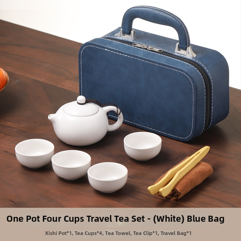 Ding kiln Kung Fu tēja komplekts, keramika, 1 tējkanna un 4 krūzes, logotipa druka