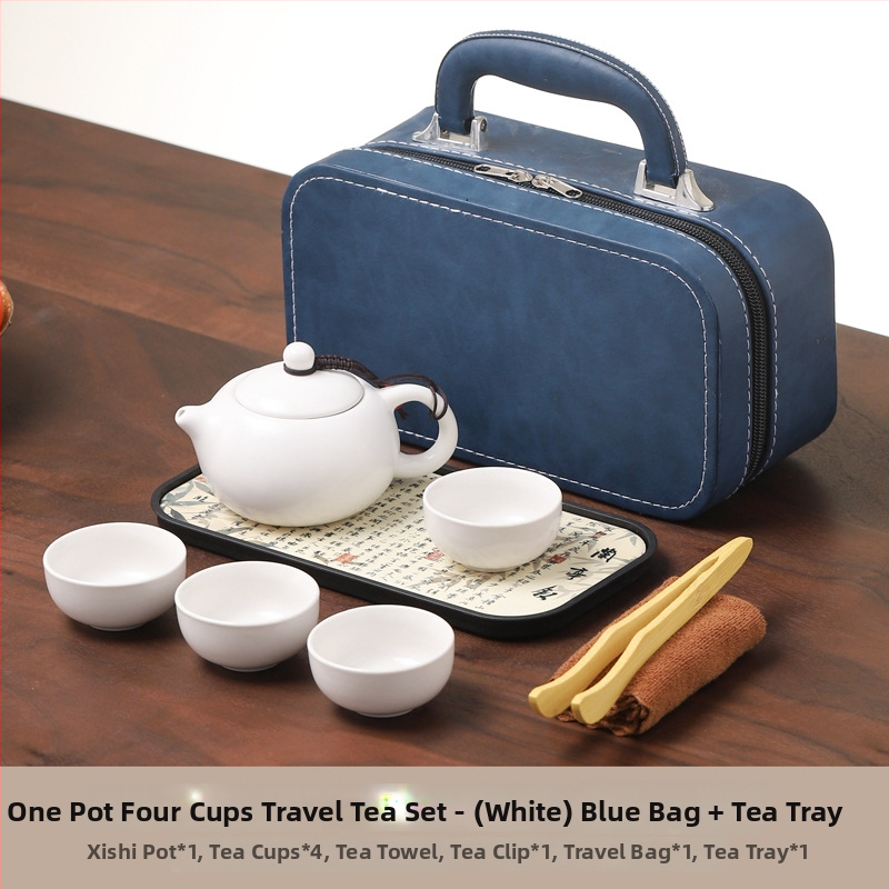 Ding kiln Kung Fu tēja komplekts, keramika, 1 tējkanna un 4 krūzes, logotipa druka