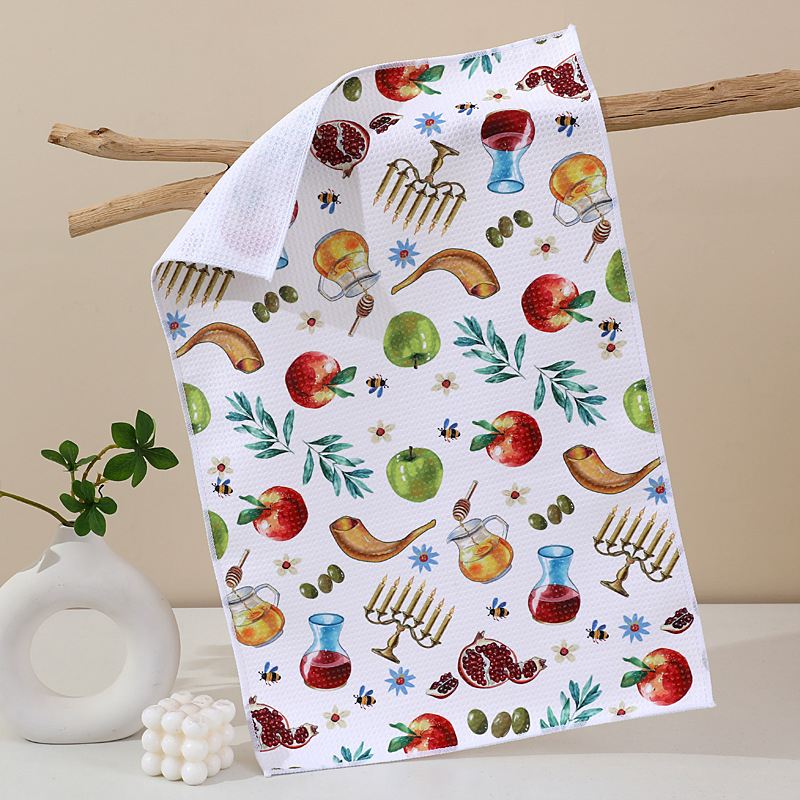 Virtuvinis rankšluostis su ananasų raštu, mikropluoštas, 96 g, greitas džiūvimas, skaitmeninis spausdinimas