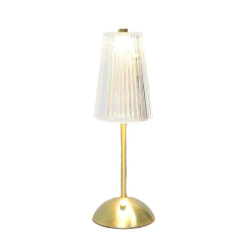 Krištolinė stalų lempa su prisilietimo USB įkrovimu, metalo pagrindas, atmosferinis apšvietimas