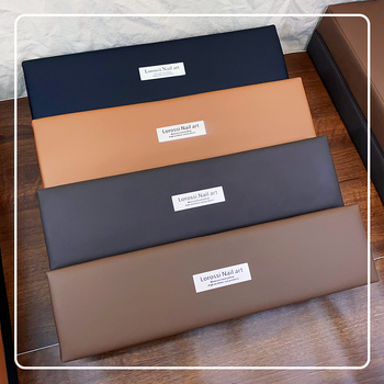 Ādas manikīra rokas spilvens, uzlabots, slīpuma dizains, pretslīdēšanas paliktnis, rokas atbalsts