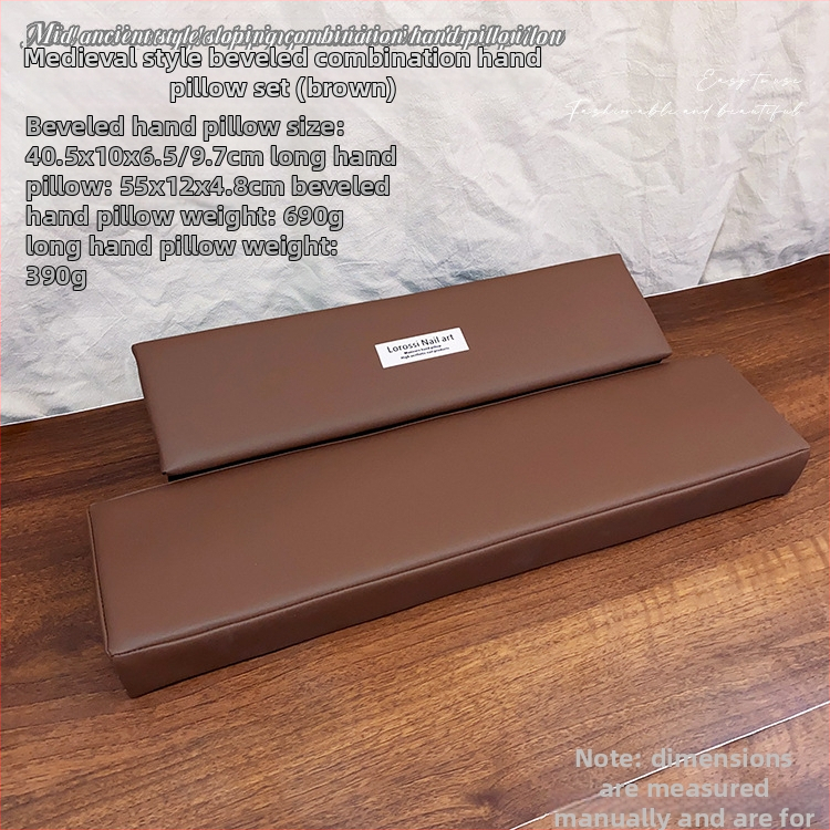 Ādas manikīra rokas spilvens, uzlabots, slīpuma dizains, pretslīdēšanas paliktnis, rokas atbalsts