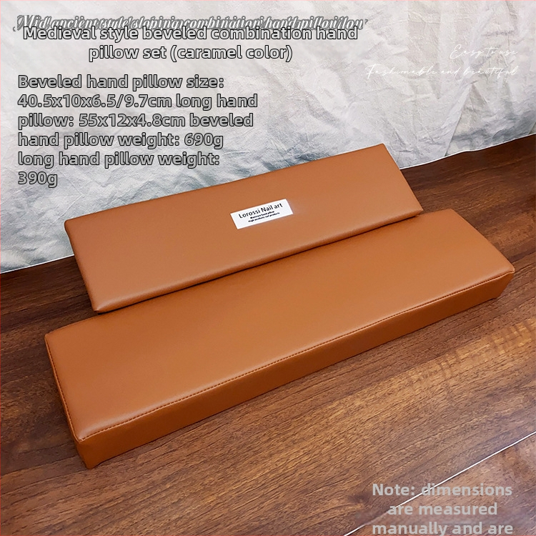 Ādas manikīra rokas spilvens, uzlabots, slīpuma dizains, pretslīdēšanas paliktnis, rokas atbalsts