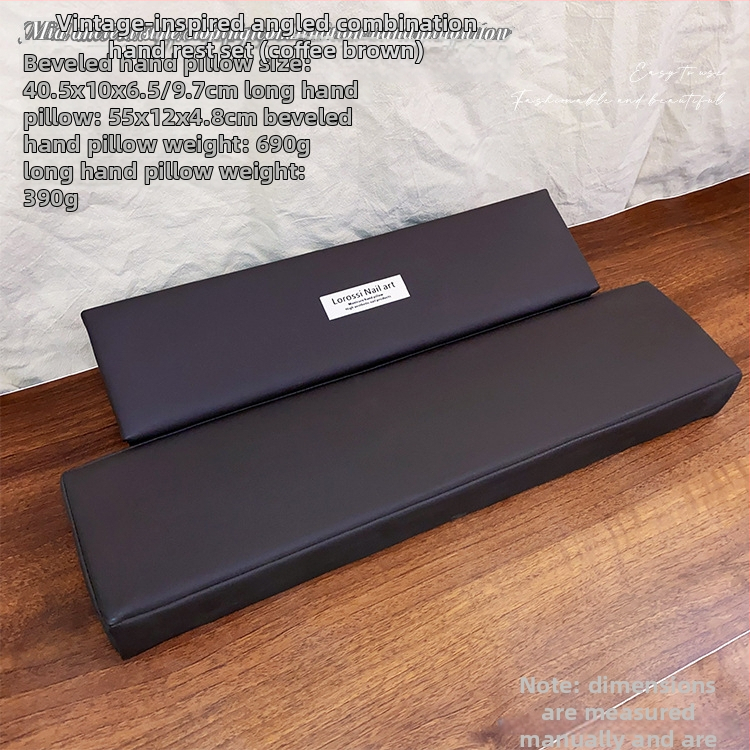 Ādas manikīra rokas spilvens, uzlabots, slīpuma dizains, pretslīdēšanas paliktnis, rokas atbalsts