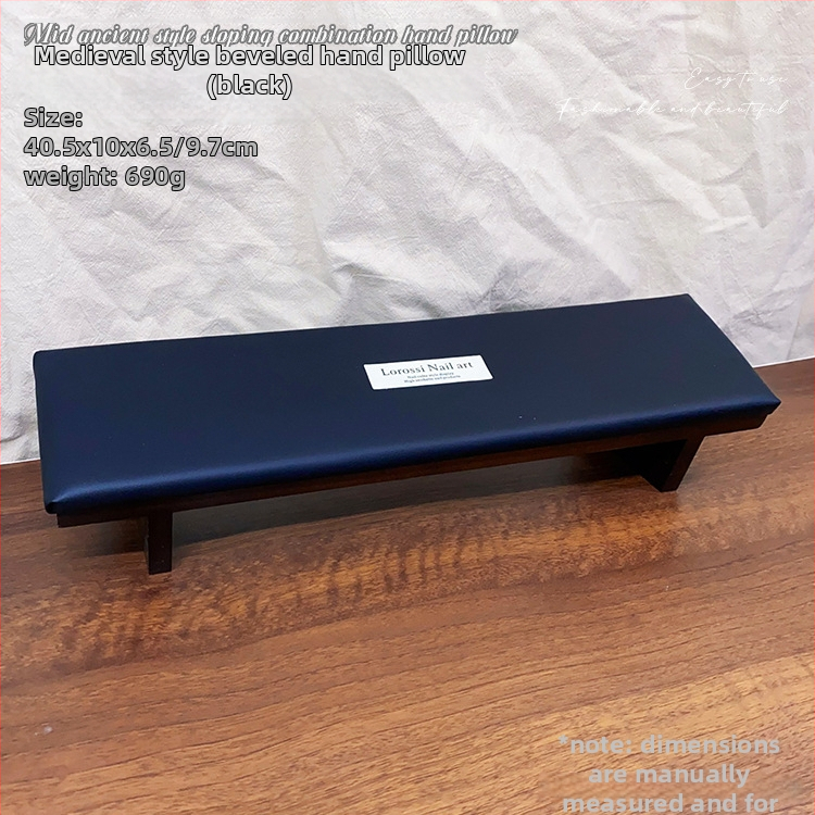 Ādas manikīra rokas spilvens, uzlabots, slīpuma dizains, pretslīdēšanas paliktnis, rokas atbalsts