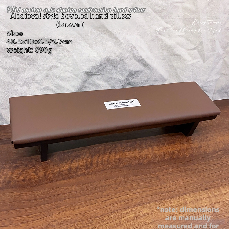 Ādas manikīra rokas spilvens, uzlabots, slīpuma dizains, pretslīdēšanas paliktnis, rokas atbalsts