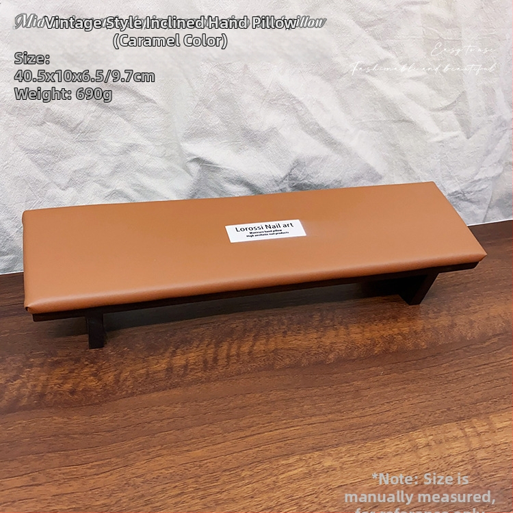 Ādas manikīra rokas spilvens, uzlabots, slīpuma dizains, pretslīdēšanas paliktnis, rokas atbalsts