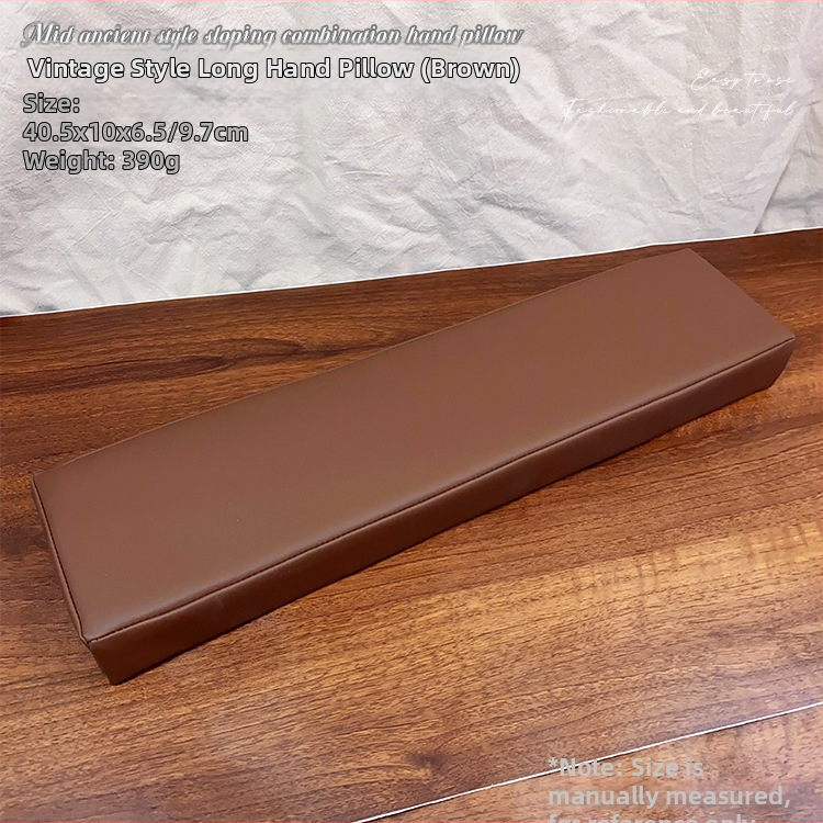 Ādas manikīra rokas spilvens, uzlabots, slīpuma dizains, pretslīdēšanas paliktnis, rokas atbalsts