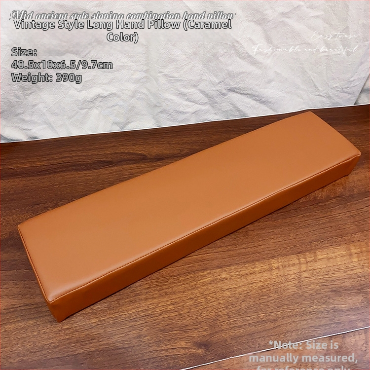 Ādas manikīra rokas spilvens, uzlabots, slīpuma dizains, pretslīdēšanas paliktnis, rokas atbalsts