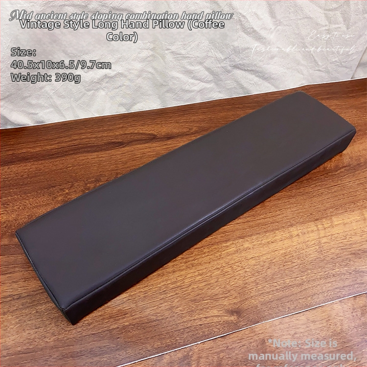 Ādas manikīra rokas spilvens, uzlabots, slīpuma dizains, pretslīdēšanas paliktnis, rokas atbalsts