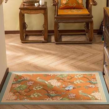 Ulazna prostirka od PU kože, cvjetni uzorak, kvadratni oblik, prilagodljiva za ulazni prostor