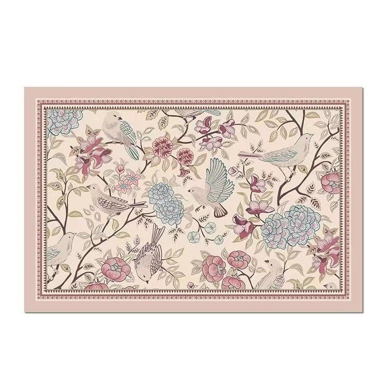 Ulazna prostirka od PU kože, cvjetni uzorak, kvadratni oblik, prilagodljiva za ulazni prostor