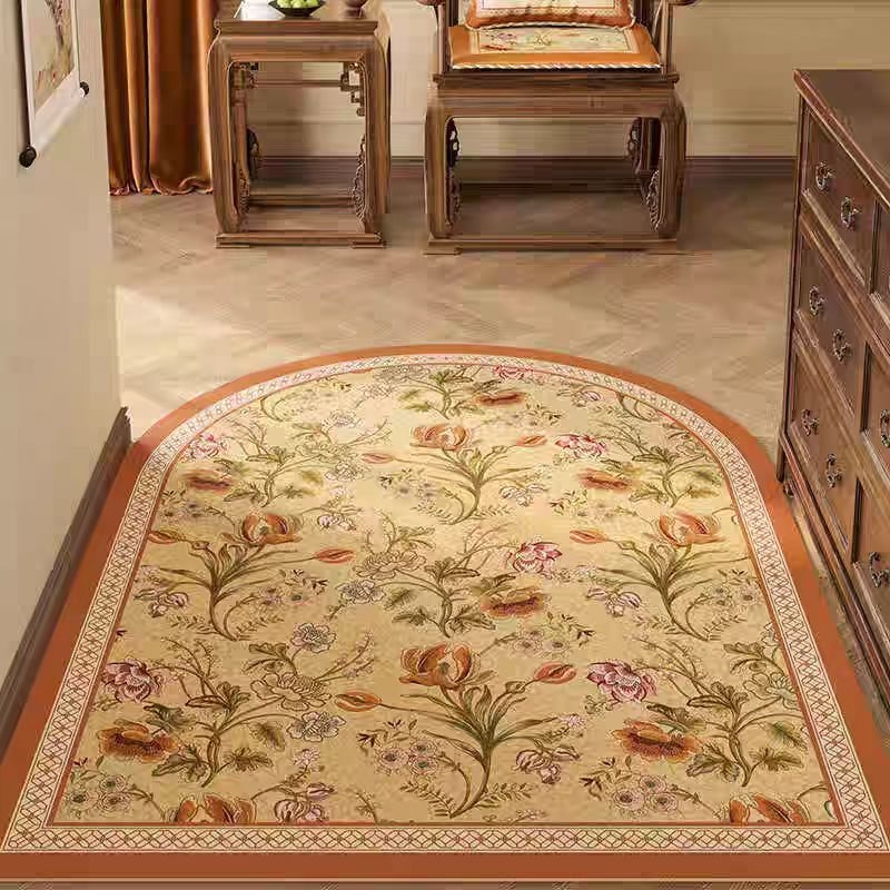 Ulazna prostirka od PU kože, cvjetni uzorak, kvadratni oblik, prilagodljiva za ulazni prostor