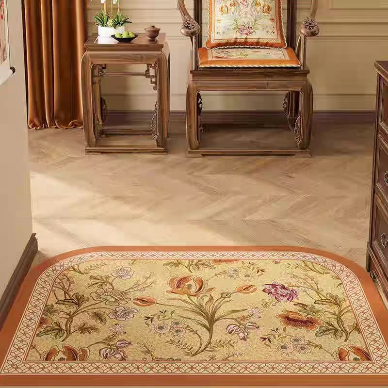 Ulazna prostirka od PU kože, cvjetni uzorak, kvadratni oblik, prilagodljiva za ulazni prostor