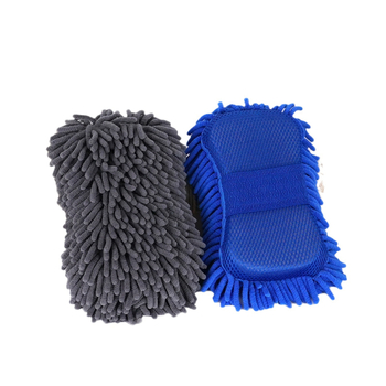 Automobilių valymo kempinė ir chenille rankšluostis — sugeria vandenį; medžiaga: kempinė + chenille; pluošto technologija: blended yarn; svoris: 55 g / 85 g; funkcija: automobilių valymas