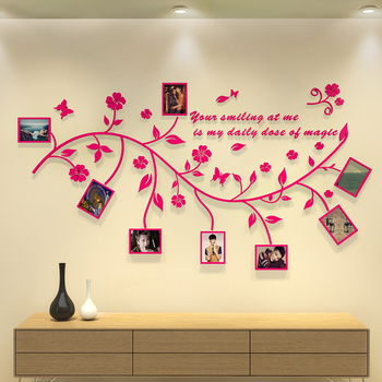 Akrilni zidni naljepnica – 3D uzorak biljaka i cvijeća, vodootporan, moderan minimalistički dizajn za dnevni boravak, spavaću sobu, studij, restoran i ulaz