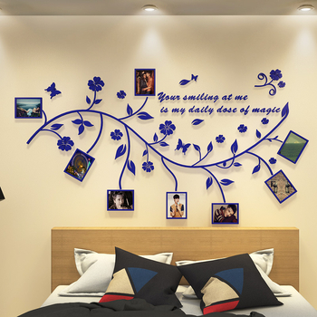 Akrilni zidni naljepnica – 3D uzorak biljaka i cvijeća, vodootporan, moderan minimalistički dizajn za dnevni boravak, spavaću sobu, studij, restoran i ulaz