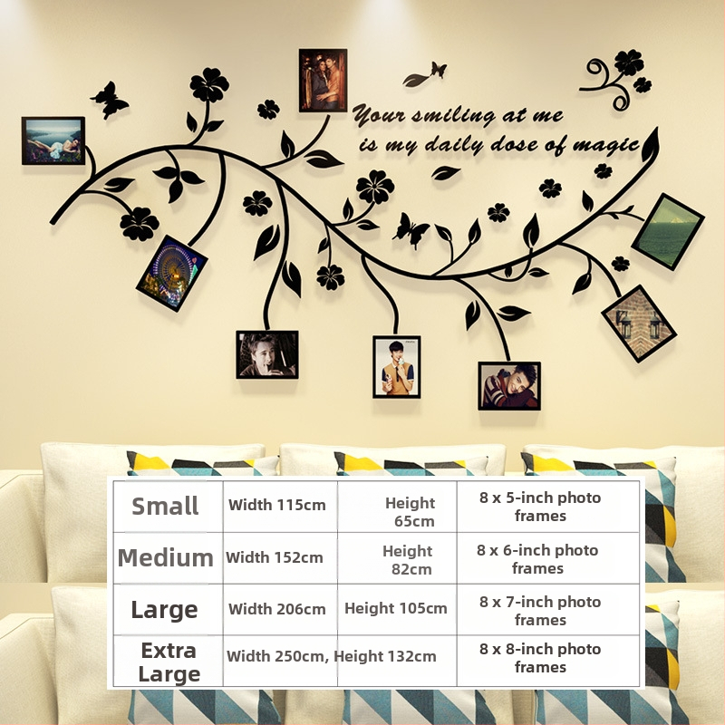 Akrilni zidni naljepnica – 3D uzorak biljaka i cvijeća, vodootporan, moderan minimalistički dizajn za dnevni boravak, spavaću sobu, studij, restoran i ulaz