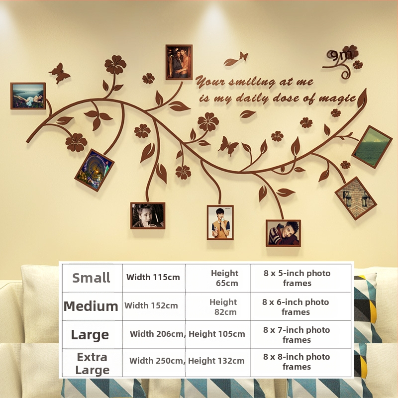 Akrilni zidni naljepnica – 3D uzorak biljaka i cvijeća, vodootporan, moderan minimalistički dizajn za dnevni boravak, spavaću sobu, studij, restoran i ulaz