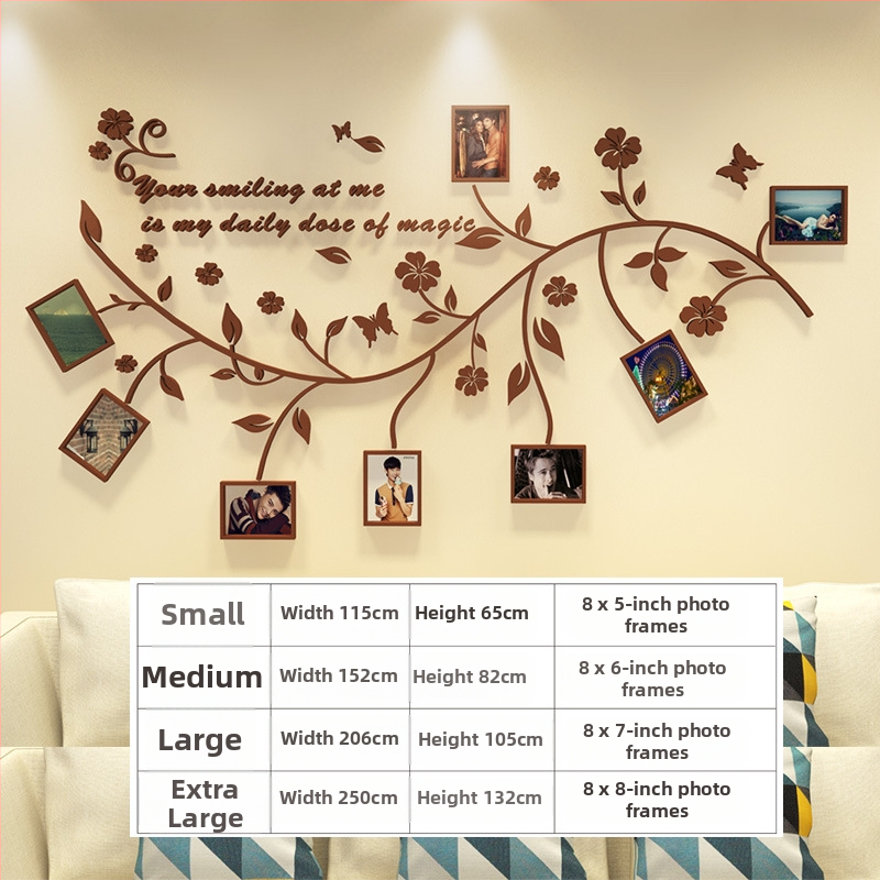 Akrilni zidni naljepnica – 3D uzorak biljaka i cvijeća, vodootporan, moderan minimalistički dizajn za dnevni boravak, spavaću sobu, studij, restoran i ulaz