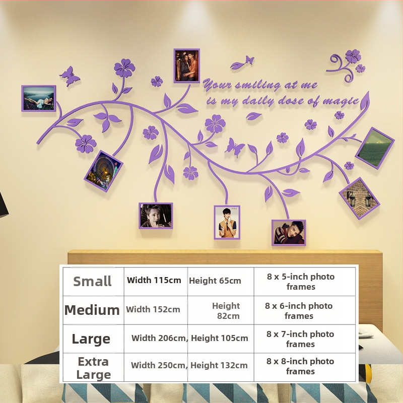 Akrilni zidni naljepnica – 3D uzorak biljaka i cvijeća, vodootporan, moderan minimalistički dizajn za dnevni boravak, spavaću sobu, studij, restoran i ulaz