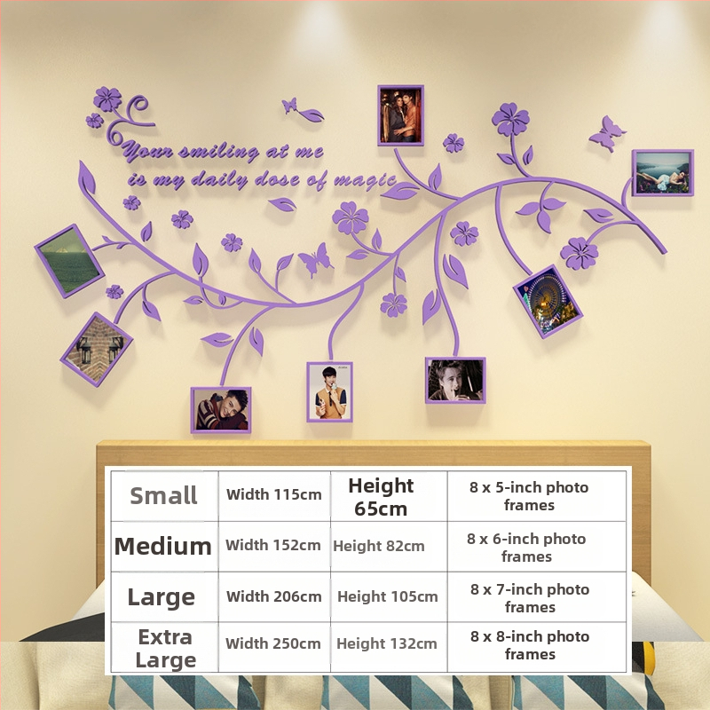 Akrilni zidni naljepnica – 3D uzorak biljaka i cvijeća, vodootporan, moderan minimalistički dizajn za dnevni boravak, spavaću sobu, studij, restoran i ulaz